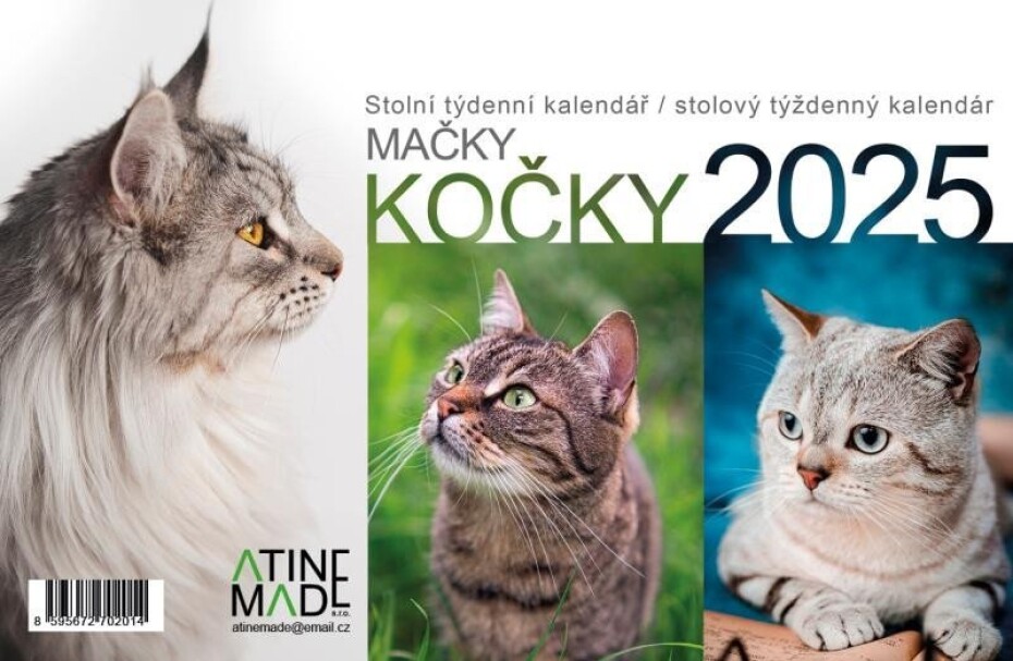 Kalendář 2025 Kočky, stolní, týdenní, 225 x 150 mm - main (0)
