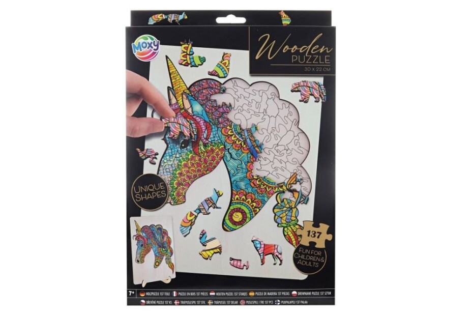 Dřevěné puzzle - Jednorožec 132 dílků - Craft Creative - main (0)