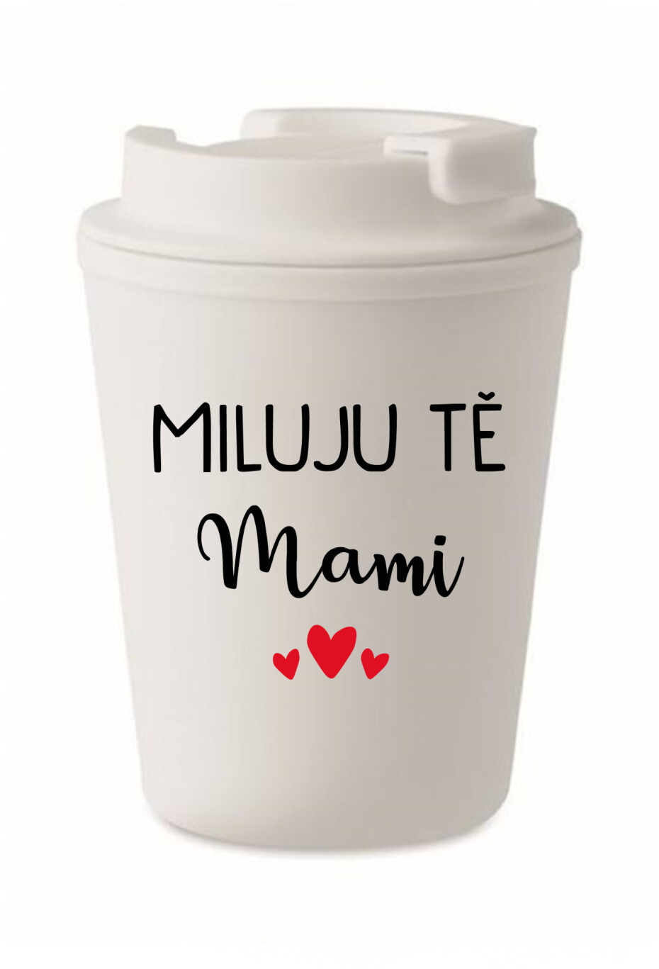 MILUJU TĚ MAMI - bílý termohrnek 300 ml - main (0)