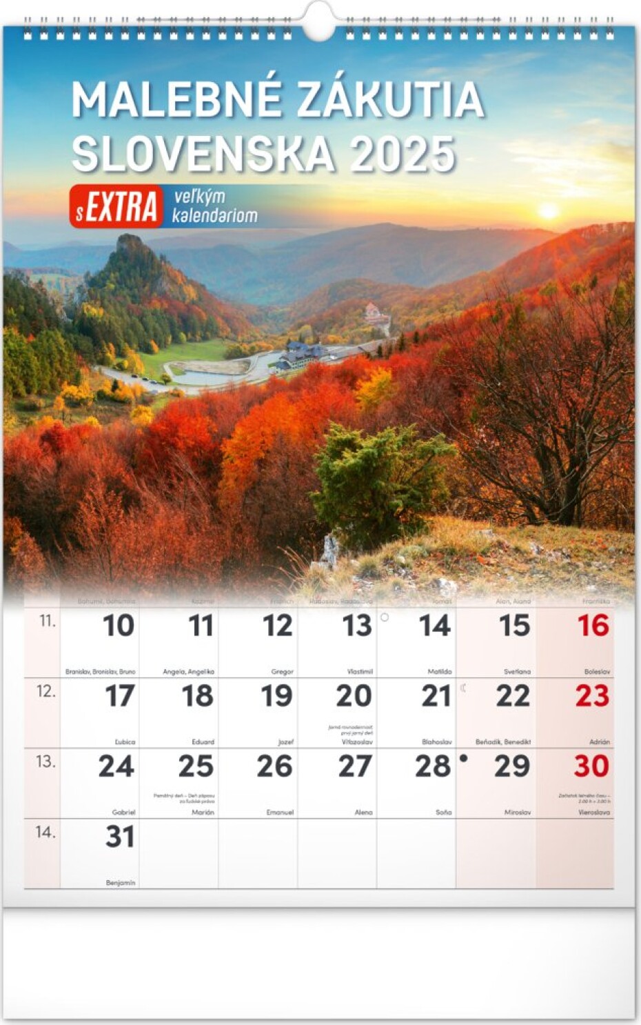 NOTIQUE Nástenný kalendár Malebné zákutia Slovenska 2025 s extra veľkým kalendáriom, 33 x 46 cm Slovensky - main (0)