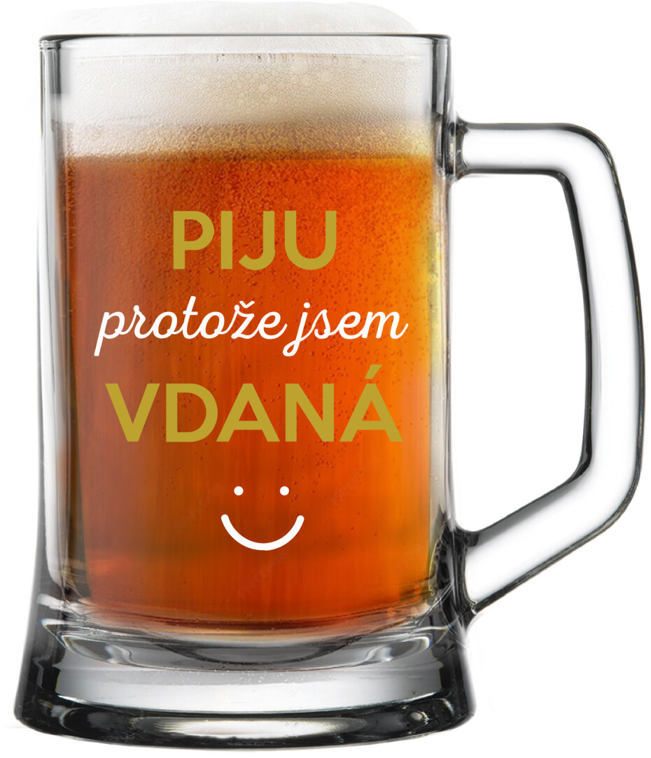 PIJU PROTOŽE JSEM VDANÁ - pivní sklenice 0,5 l - main (0)