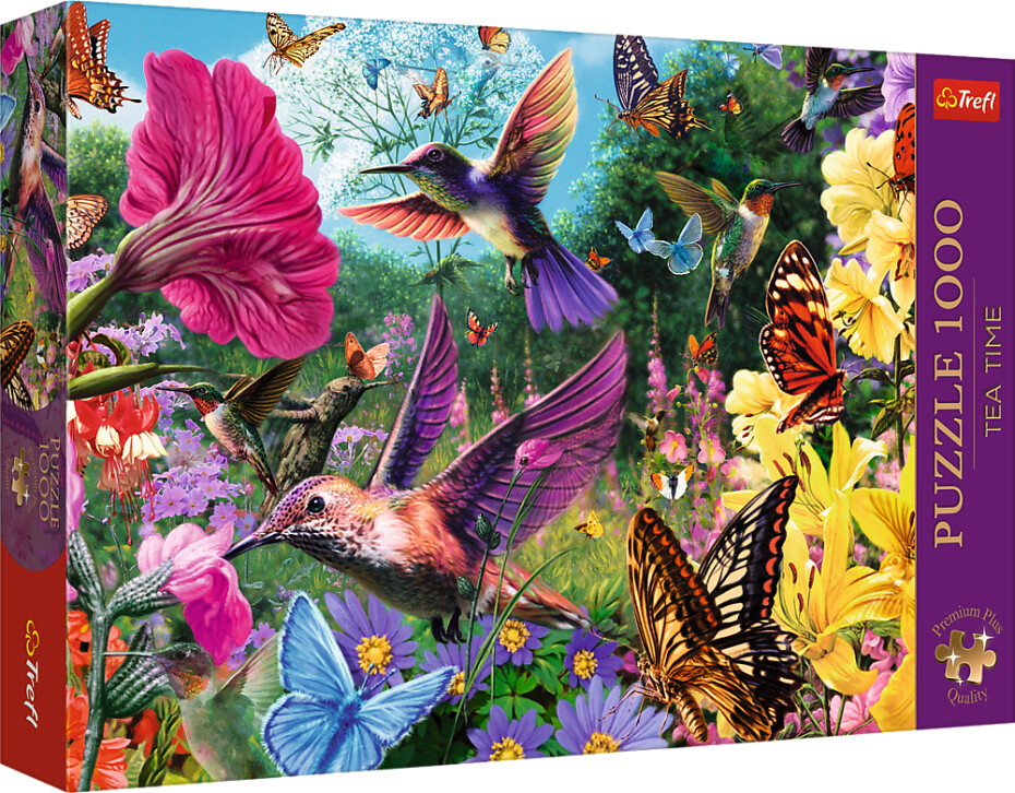 Puzzle Premium Plus: Tea Time - Zahrada kolibříků 1000 dílků - Trefl - main (0)