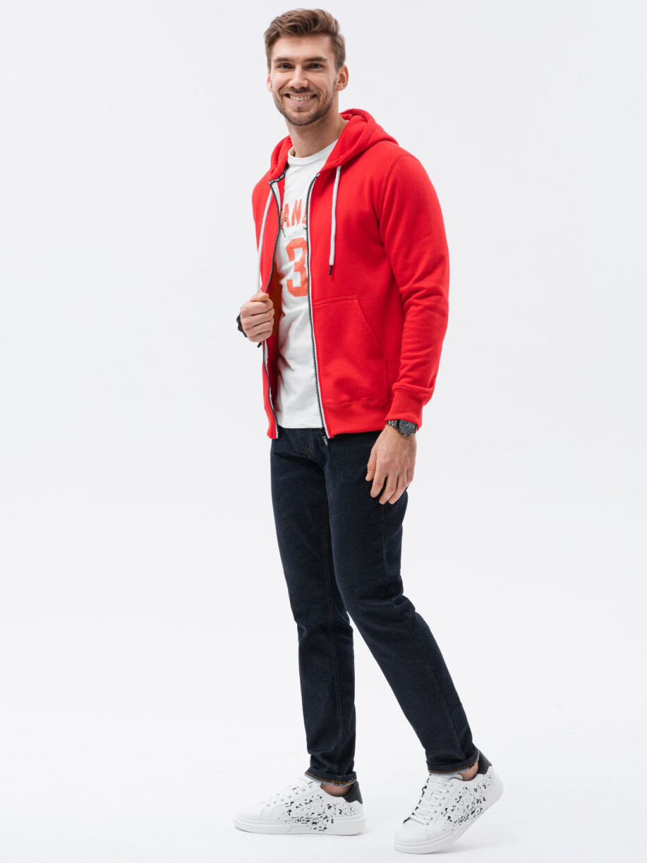 Pánská mikina Ombre Sweatshirt B977-1 Červená L - main (5)