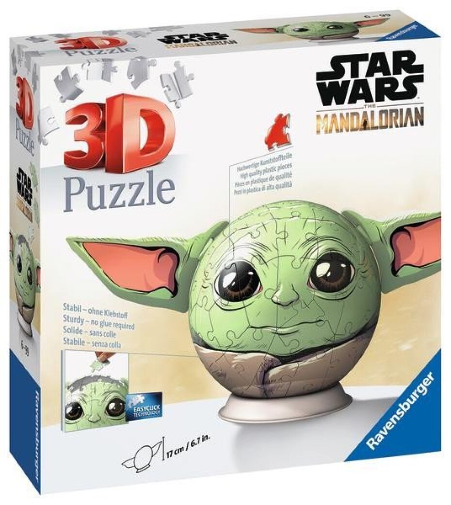 3D Puzzle-Ball: Star Wars: Baby Yoda s ušima 72 dílků - main (0)