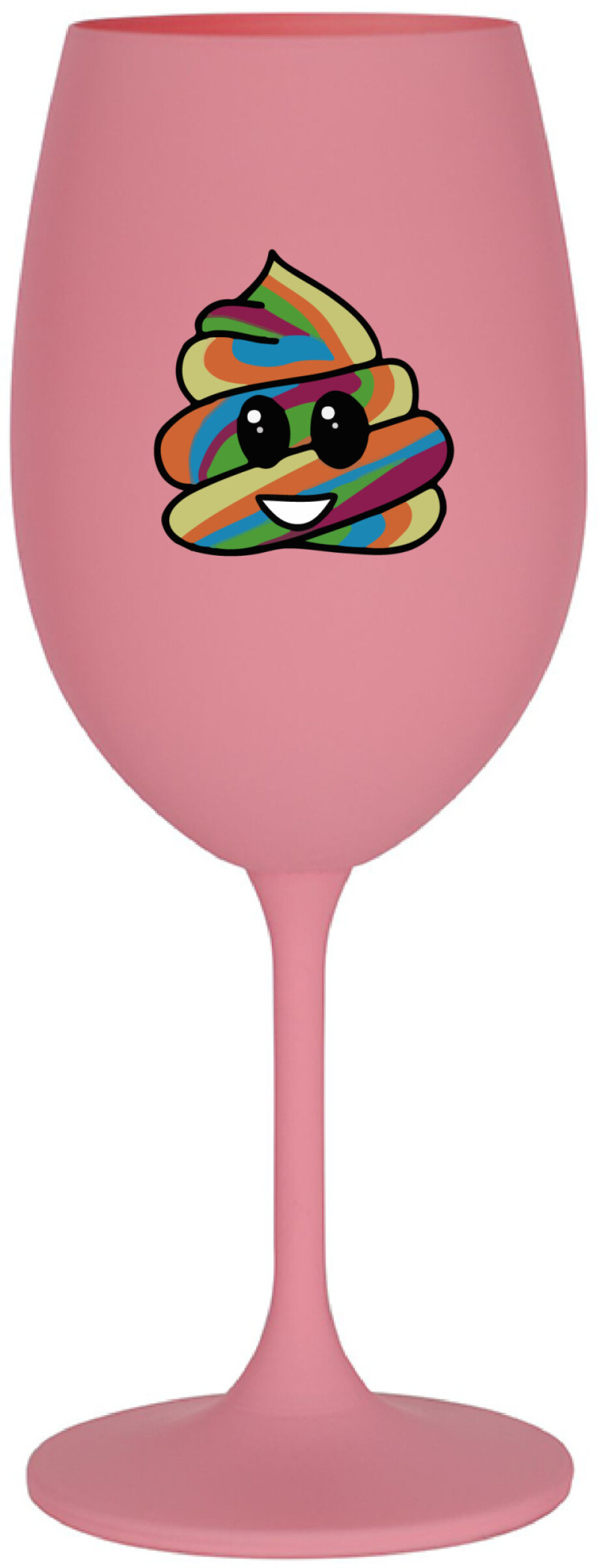 DUHOVÉ VESELÉ EE - růžová sklenice na víno 350 ml - main (0)