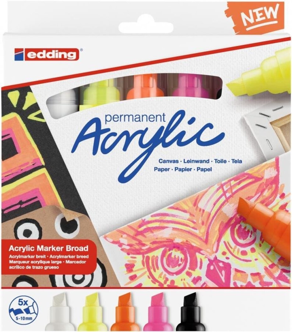 Edding Akrylový popisovač 5000 B - Neon, sada 5 ks - main (0)