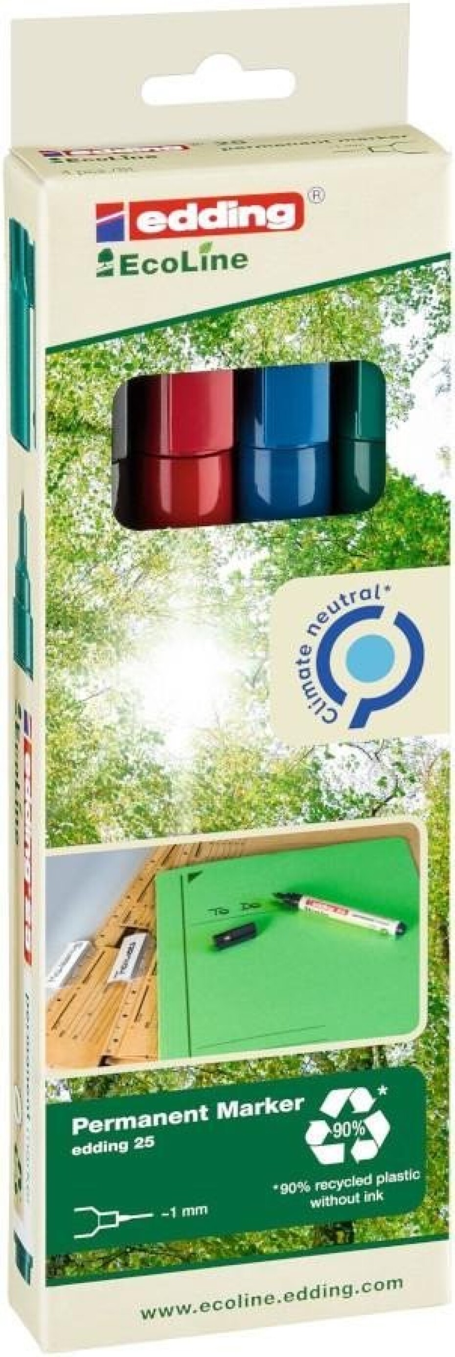 Edding Popisovač permanentní 25 EcoLine - sada 4 ks - main (0)