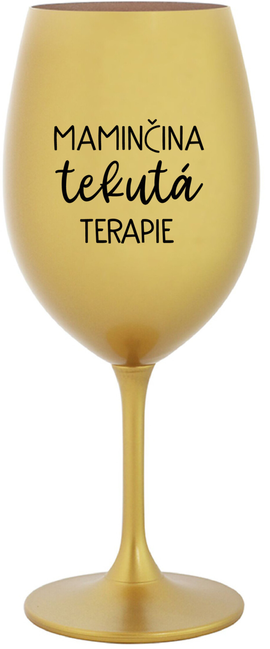 MAMINČINA TEKUTÁ TERAPIE - zlatá sklenice na víno 350 ml - main (0)