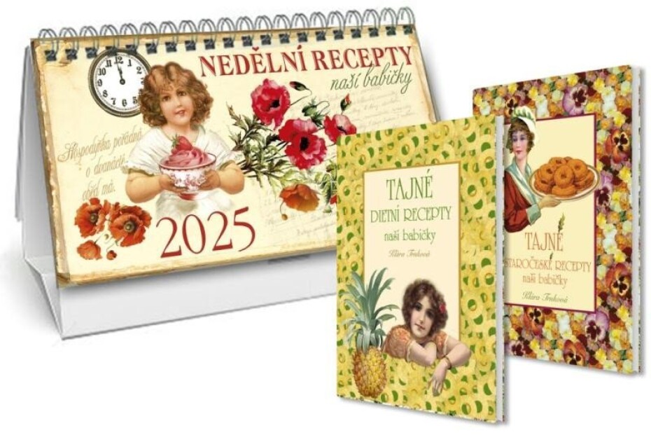 Kalendář 2025 Nedělní menu - stolní + Tajné dietní recepty + Tajné staročeské recepty - Klára Trnková - main (0)