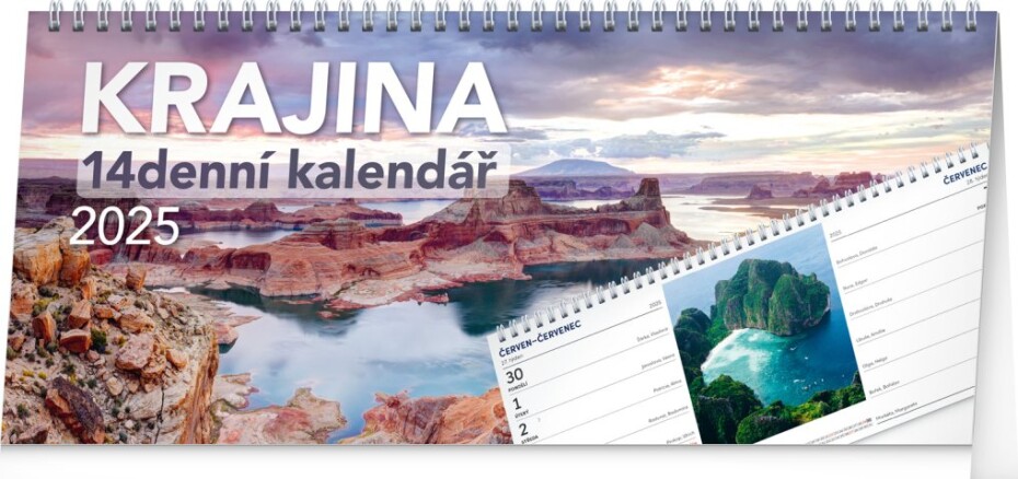Kalendář 2025 stolní: Krajina 14denní, 33 × 14,5 cm - main (0)