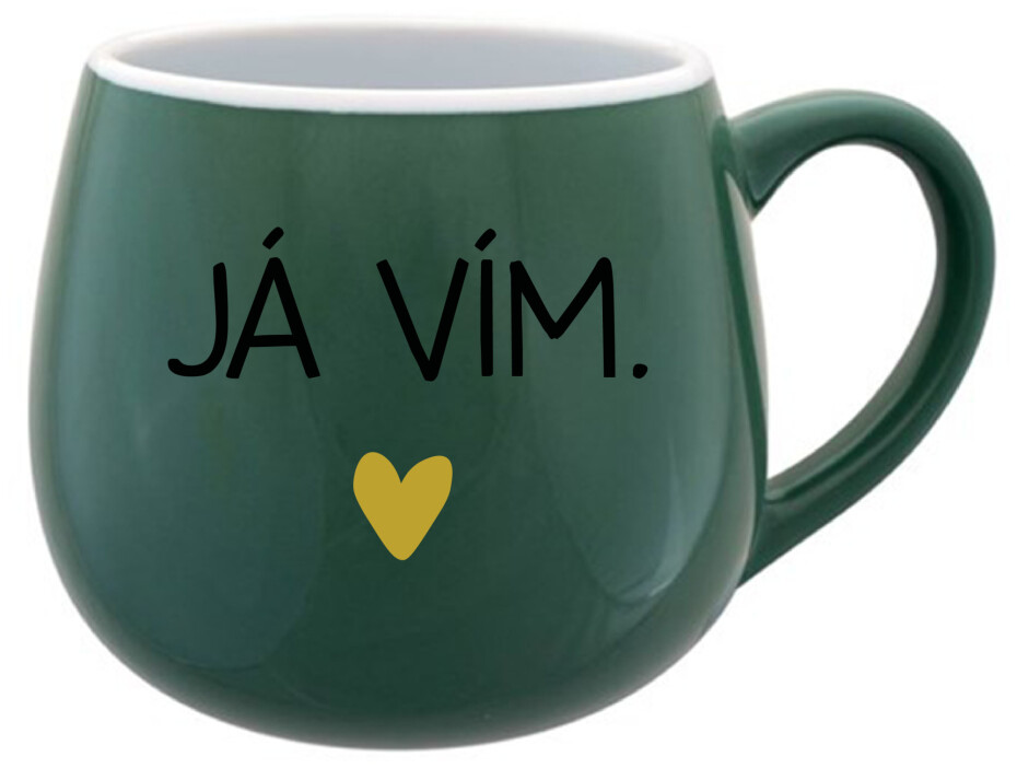 JÁ VÍM. - zelený keramický hrníček 300 ml - main (0)