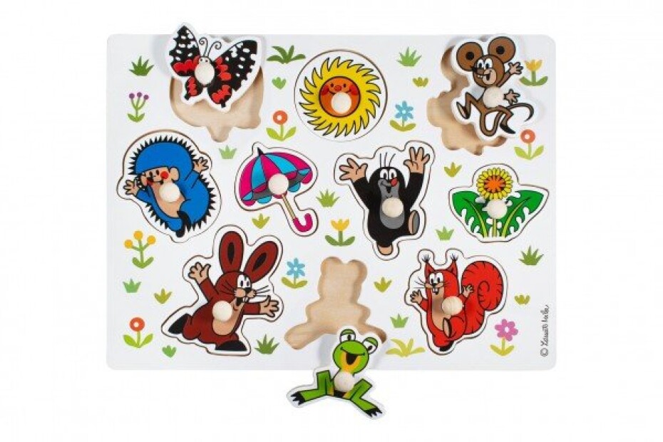 Detoa Puzzle/Vkládačka deskové Krtek dřevo 30x22,5cm ve fólii 18m+ - main (0)