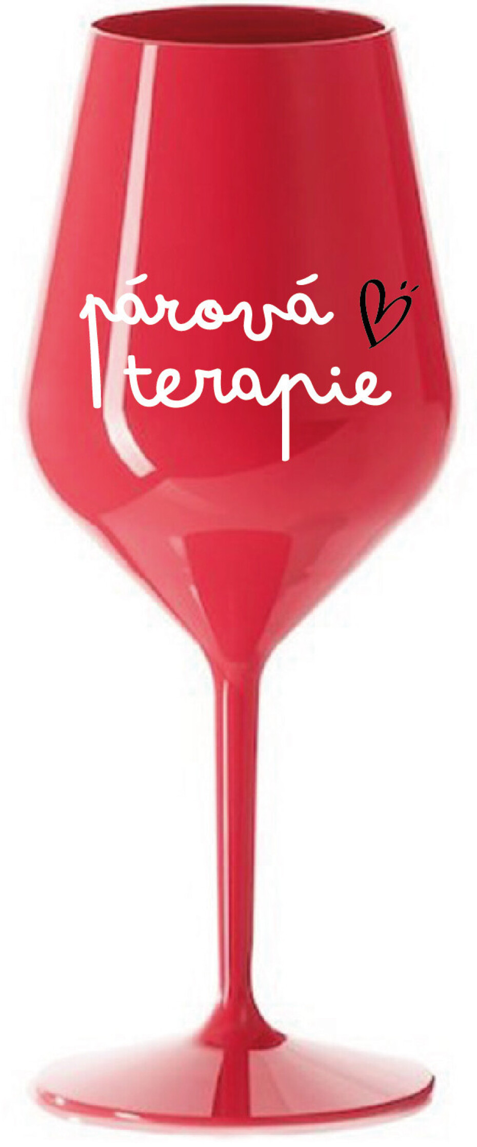 PÁROVÁ TERAPIE - červená nerozbitná sklenice na víno 470 ml - main (0)