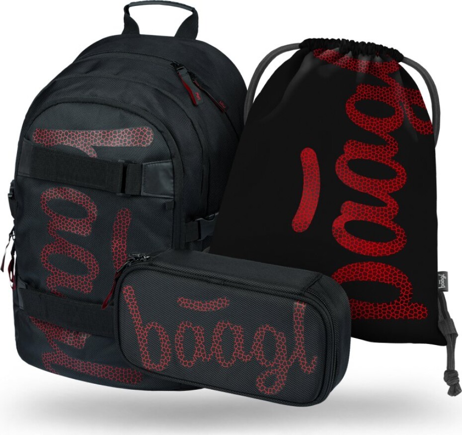 BAAGL Set 3 ks Skate - Red (batoh, penál, sáček) - main (0)