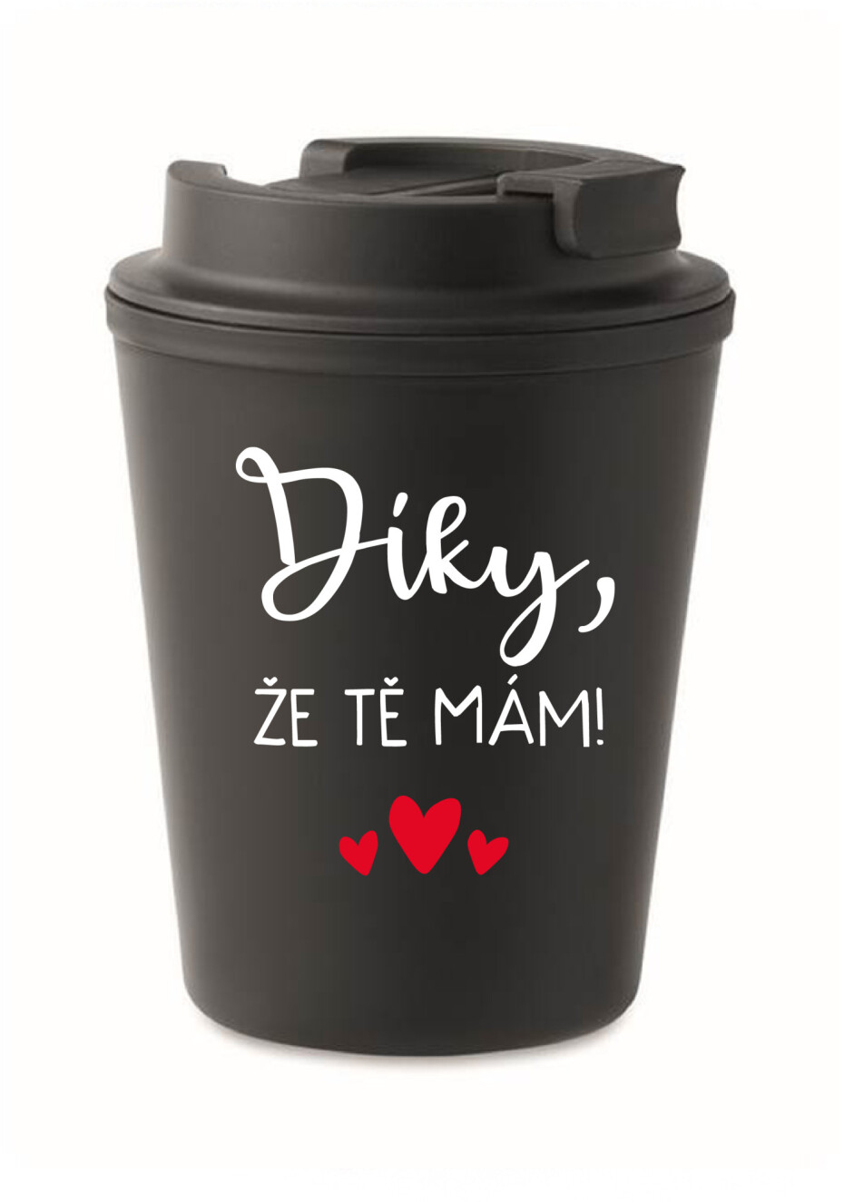 DÍKY, ŽE TĚ MÁM! - černý termohrnek 300 ml - main (0)