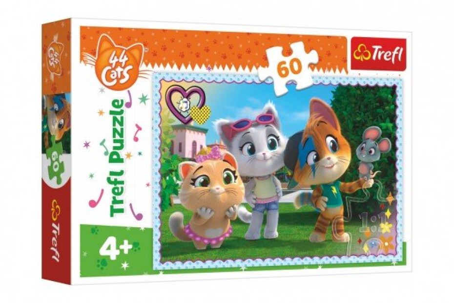 Puzzle 44 koček: Hra s kamarády 60 dílků - main (0)