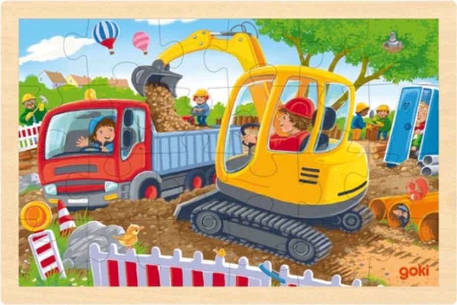 Dřevěné puzzle Bagr 24 dílků - main (0)