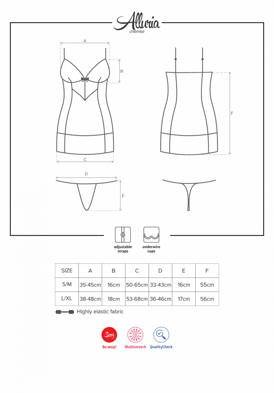 Košilka Alluria chemise - Obsessive černá L/XL - main (1)