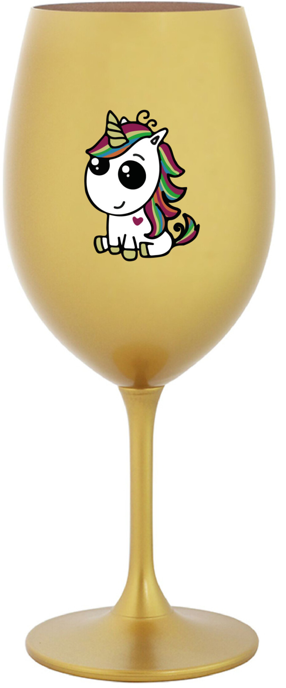 DUHOVÝ JEDNOROŽEC - zlatá sklenice na víno 350 ml - main (0)