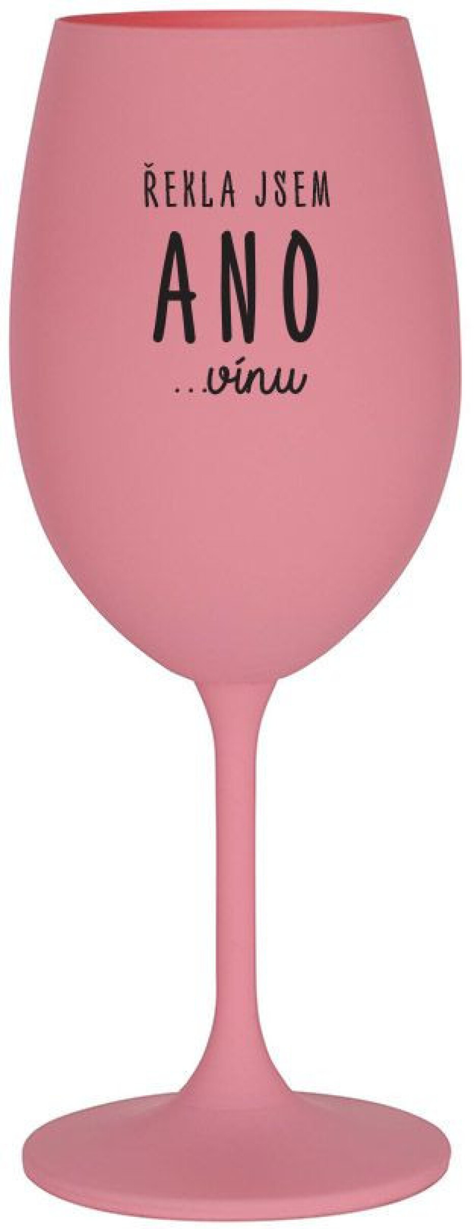 ŘEKLA JSEM ANO...VÍNU - růžová sklenice na víno 350 ml - main (0)