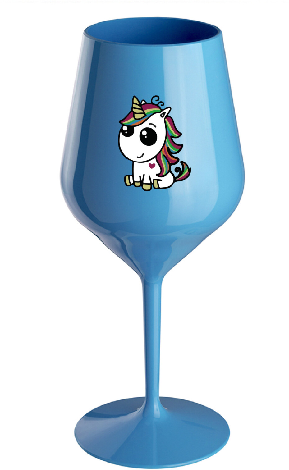 DUHOVÝ JEDNOROŽEC - modrá nerozbitná sklenice na víno 470 ml - main (0)