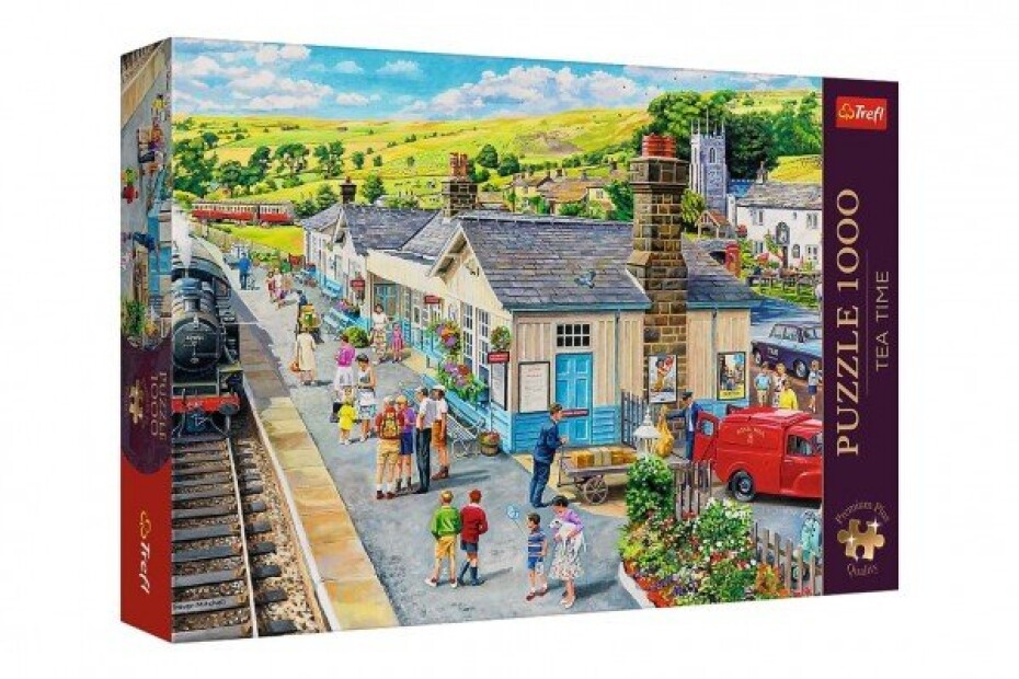 Puzzle Premium Plus - Čajový čas: Vlakové nádraží 1000 dílků 68,3x48cm v krabici 40x27x6cm - main (0)