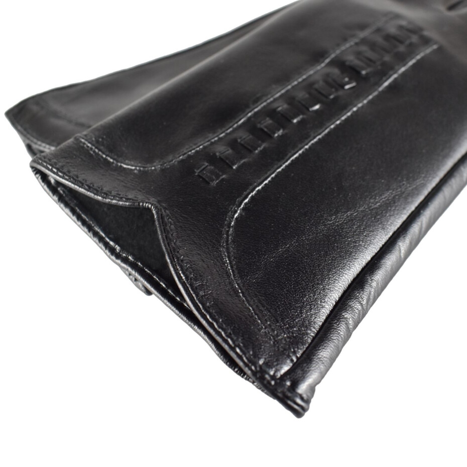 Semiline Dámské kožené antibakteriální rukavice P8206 Black L - main (3)