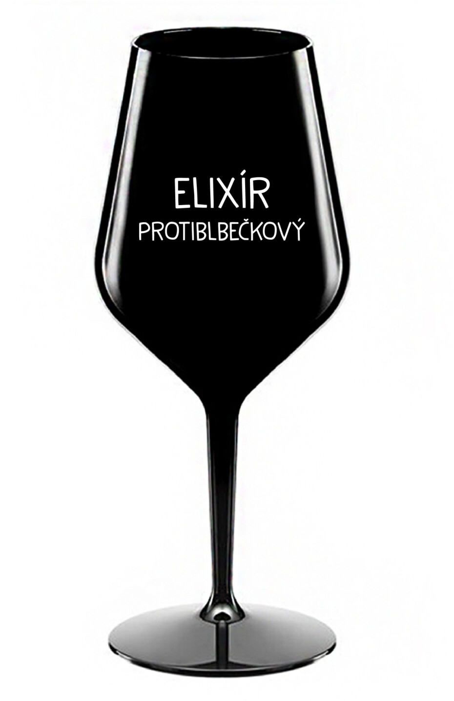 ELIXÍR PROTIBLBEČKOVÝ - černá nerozbitná sklenice na víno 470 ml - main (0)