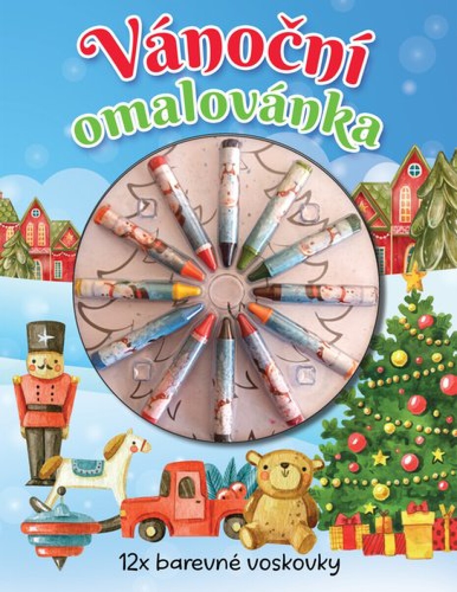 Vánoční omalovánka - 12x barevné voskovky - main (0)