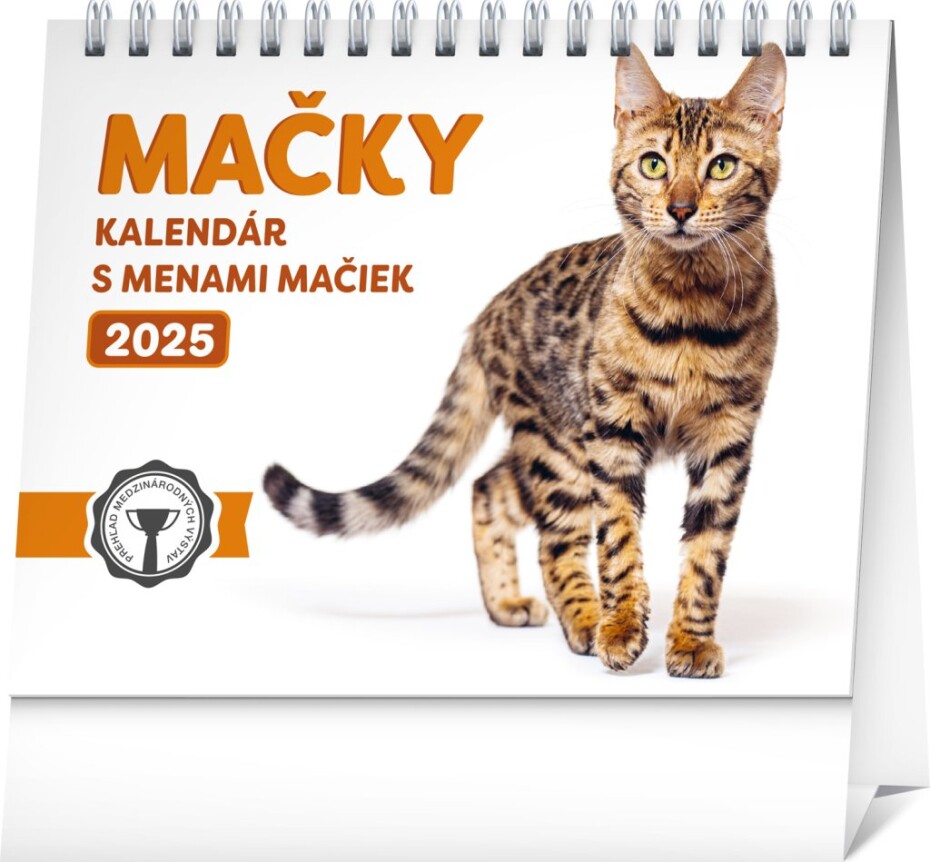 NOTIQUE Stolový kalendár Mačky – s menami mačiek 2025, 16,5 x 13 cm Slovensky - main (0)