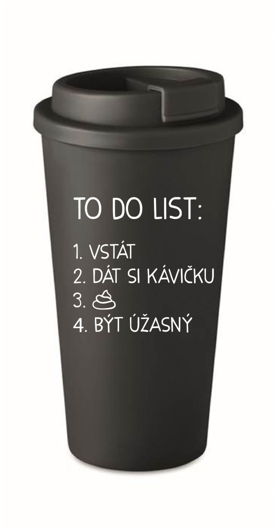 TO DO LIST:  BÝT ÚŽASNÝ - černý termohrnek 475 ml - main (0)