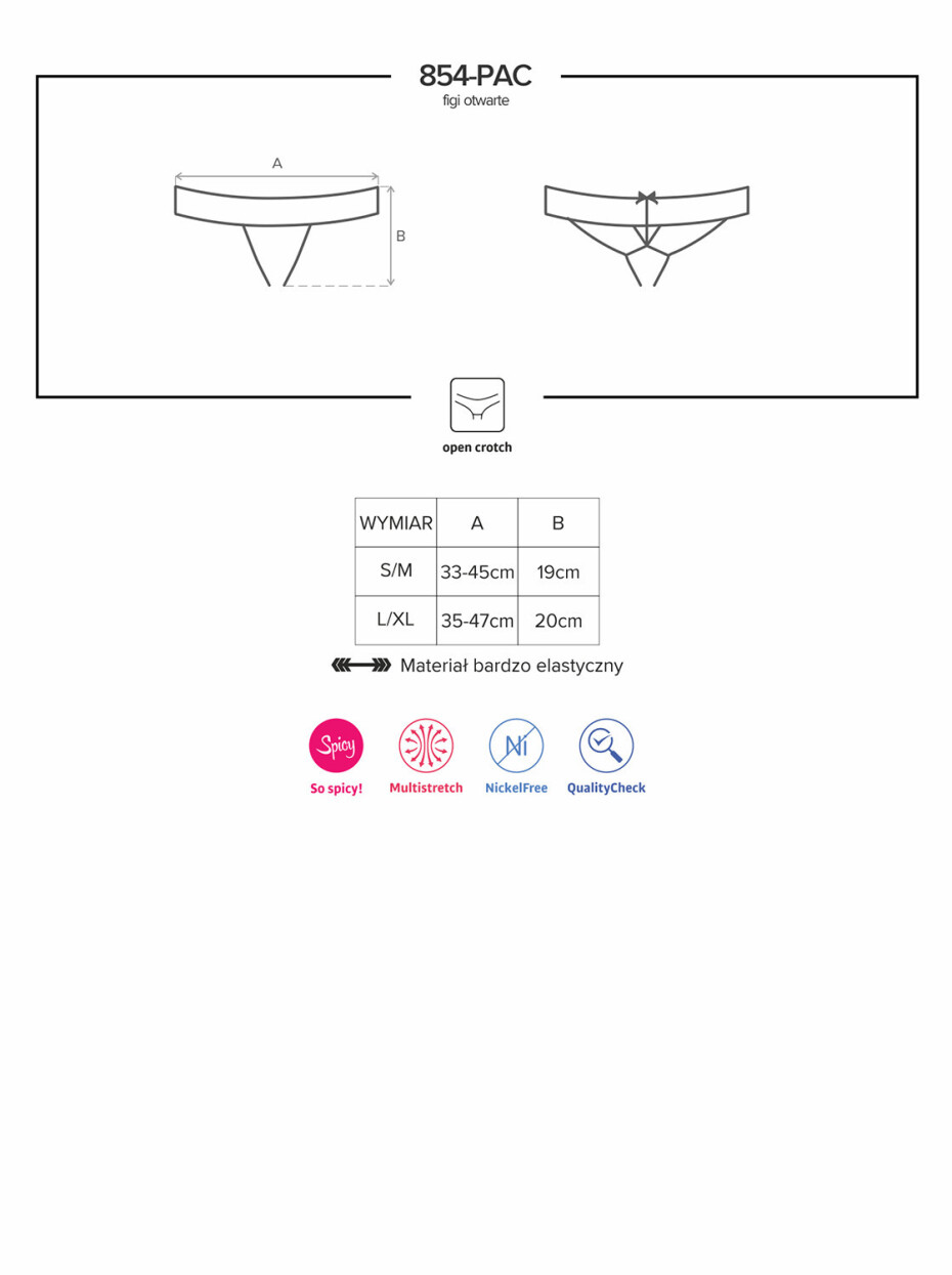 Nezbedné kalhotky otevřené 854 - PAC - Obsessive černá L/XL - main (1)