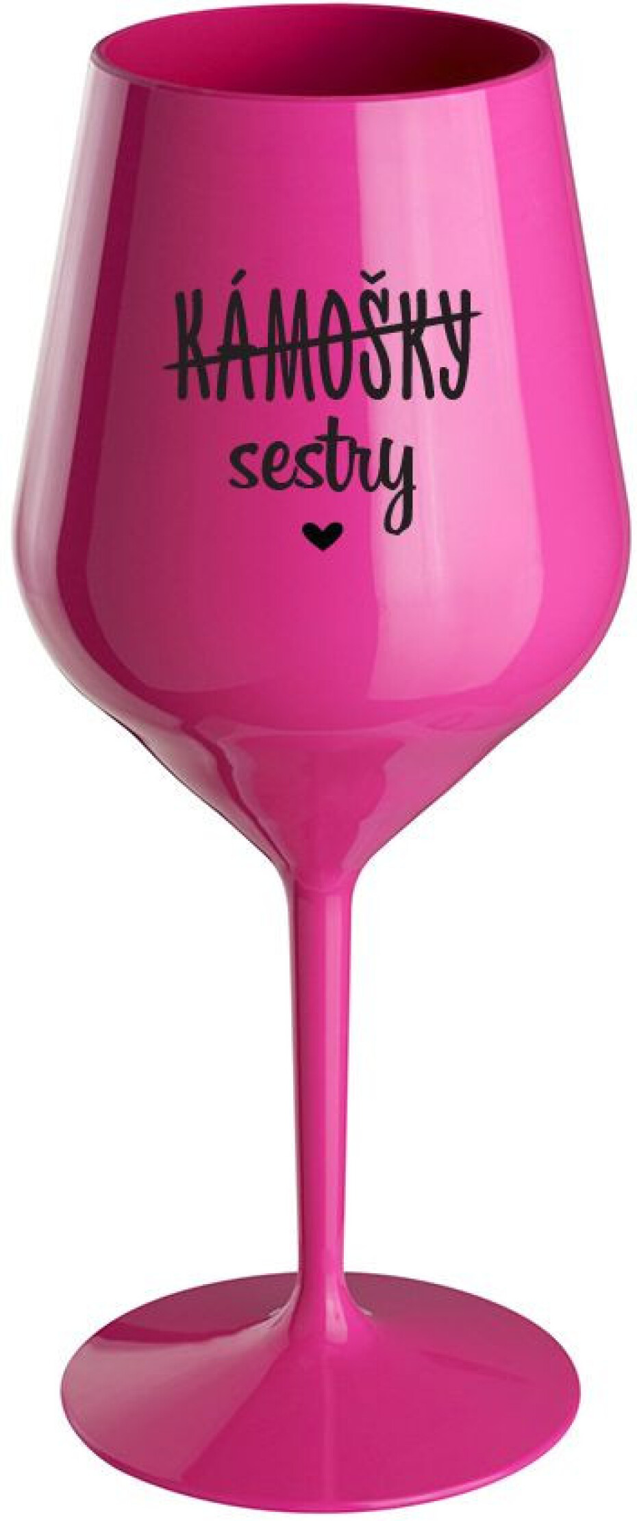 KÁMOŠKY - SESTRY - růžová nerozbitná sklenice na víno 470 ml - main (0)