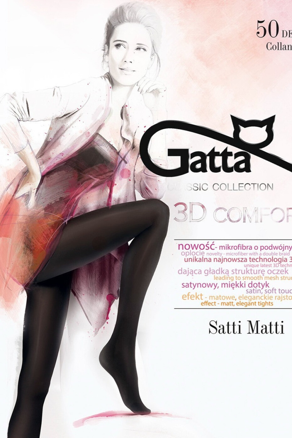 Dámské punčochové kalhoty SATTI MATTI 50 DEN - GATTA nero 3-M - main (1)