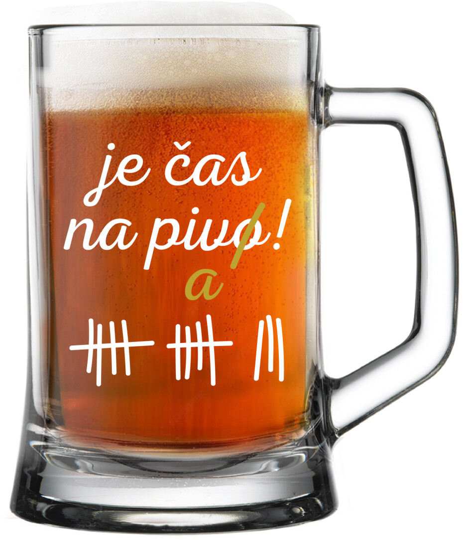 JE ČAS NA PIVO! - pivní sklenice 0,5 l - main (0)