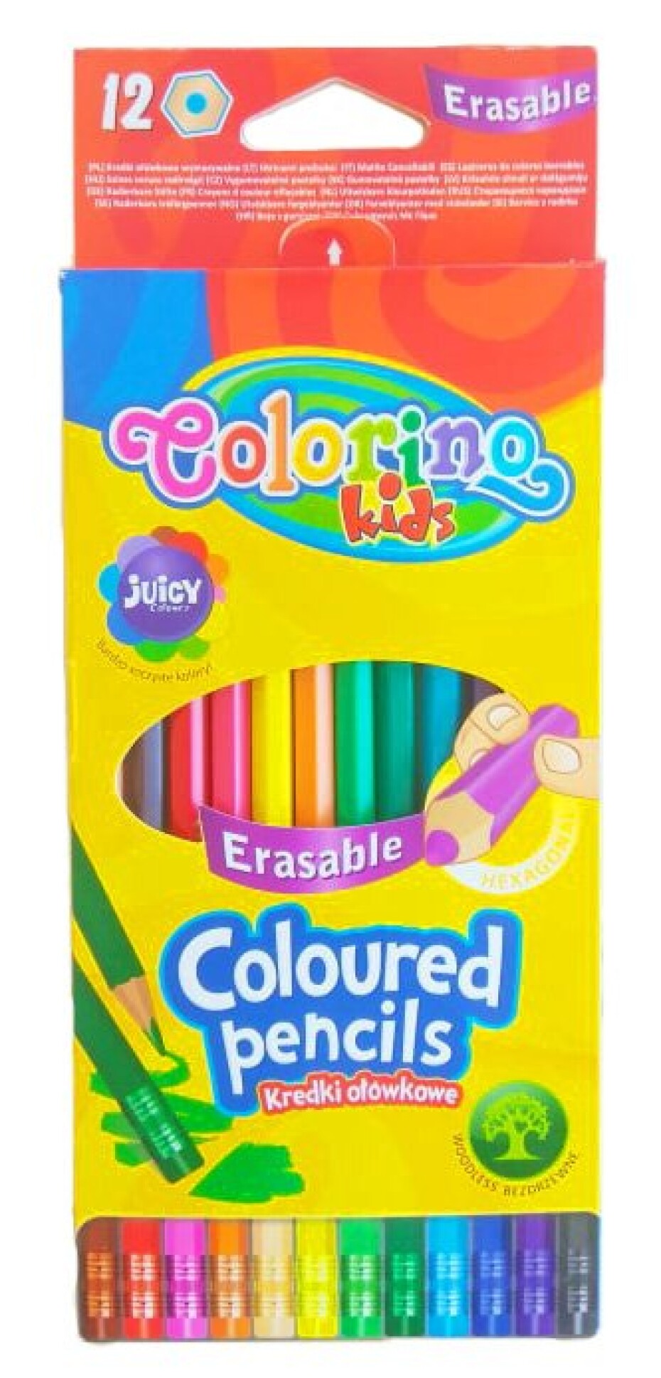 Colorino pastelky hexagonální, s barevnou pryží, 12 barev - main (0)