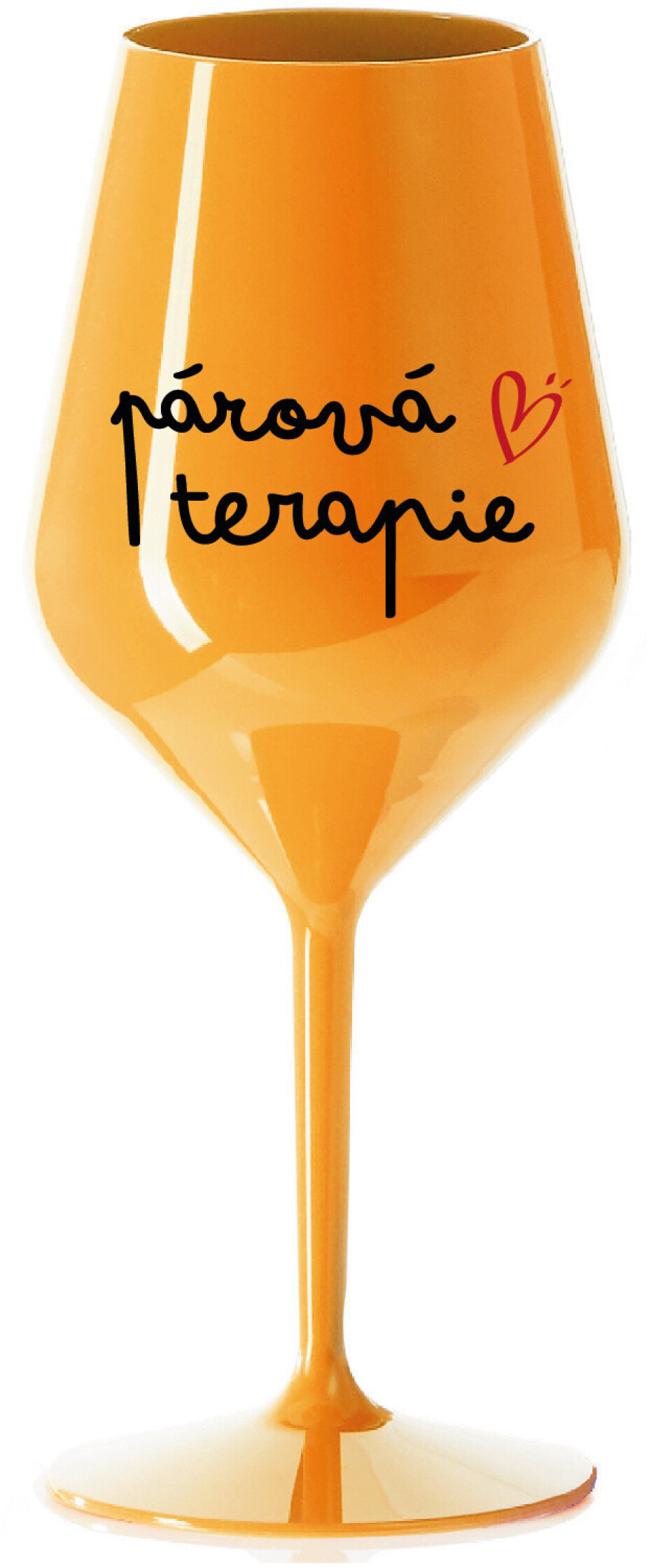 PÁROVÁ TERAPIE - oranžová nerozbitná sklenice na víno 470 ml - main (0)