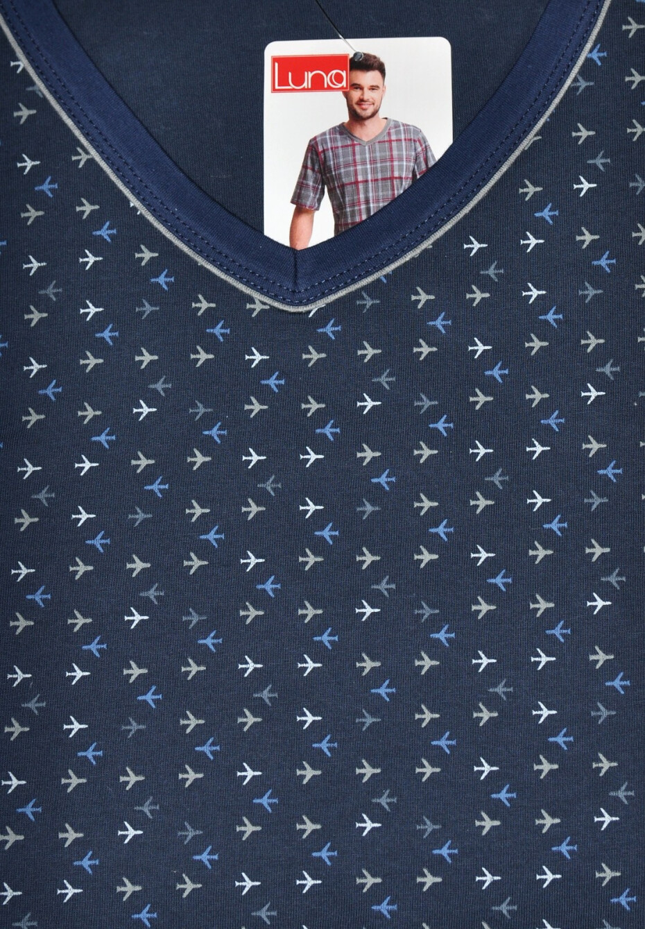 Pánské pyžamo Luna 793 M-2XL kr/r modrá M - main (16)