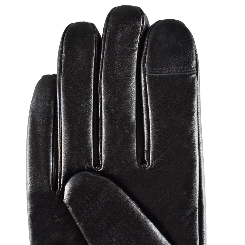 Semiline Dámské kožené antibakteriální rukavice P8206 Black L - main (1)