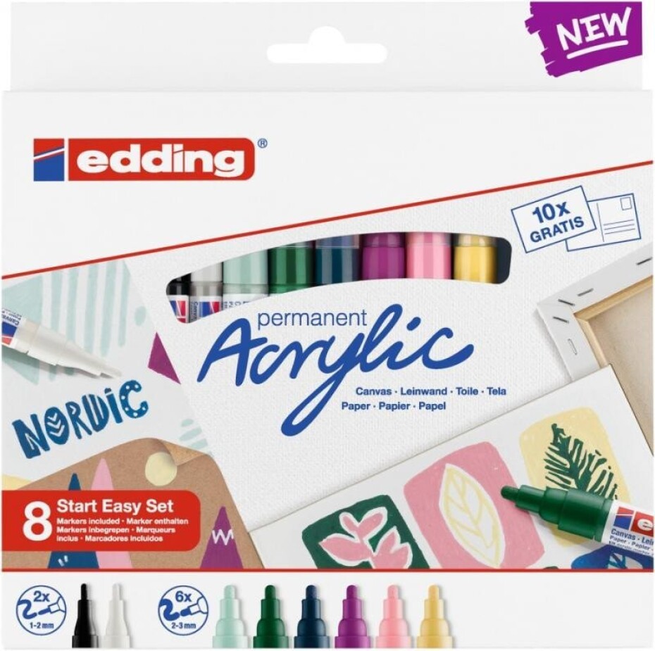 Edding Akrylový popisovač Nordic Easy Start, sada 8 ks - main (0)