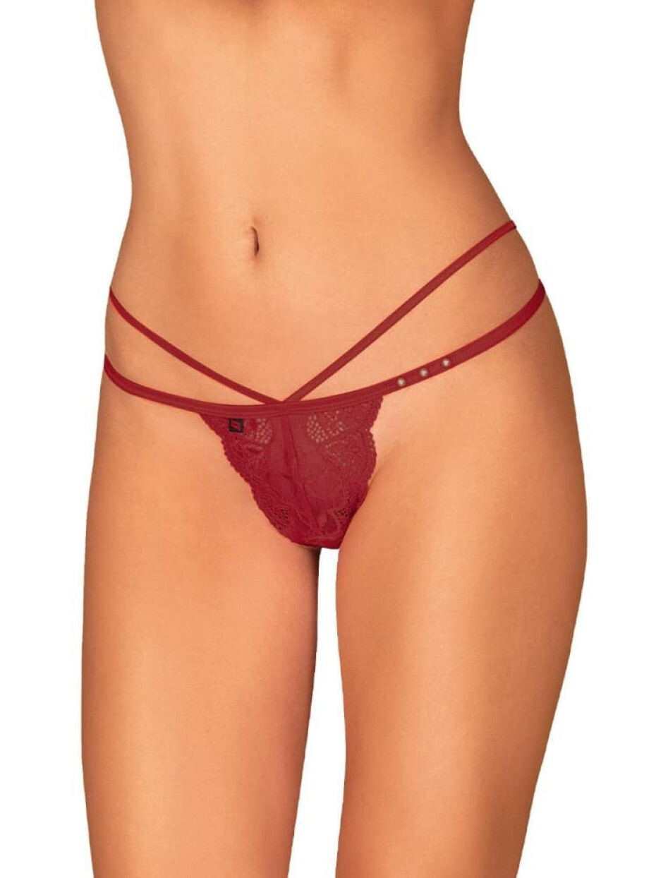 Koketní tanga Ivetta thong - Obsessive bordó L/XL - main (2)