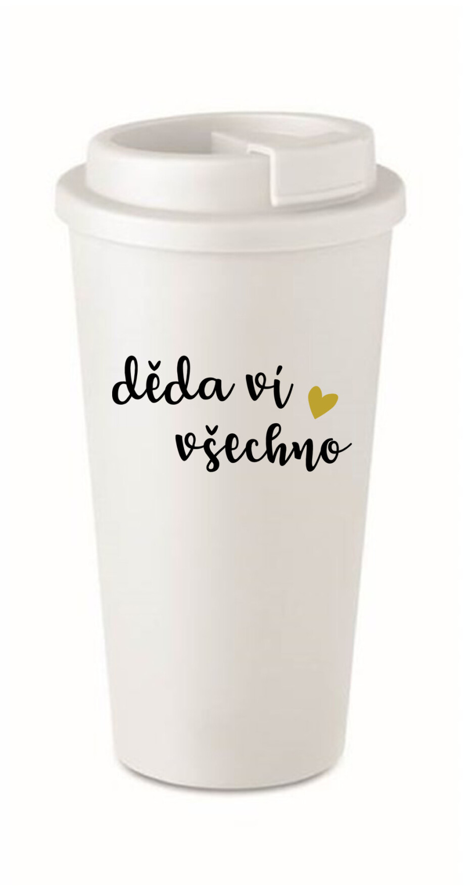DĚDA VÍ VŠECHNO - bílý termohrnek 475 ml - main (0)