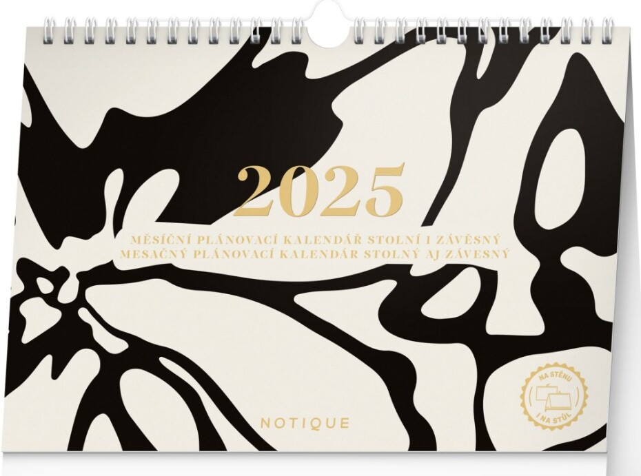 Kalendář 2025 stolní: Abstrakt plánovací měsíční, 30 × 21 cm - main (0)
