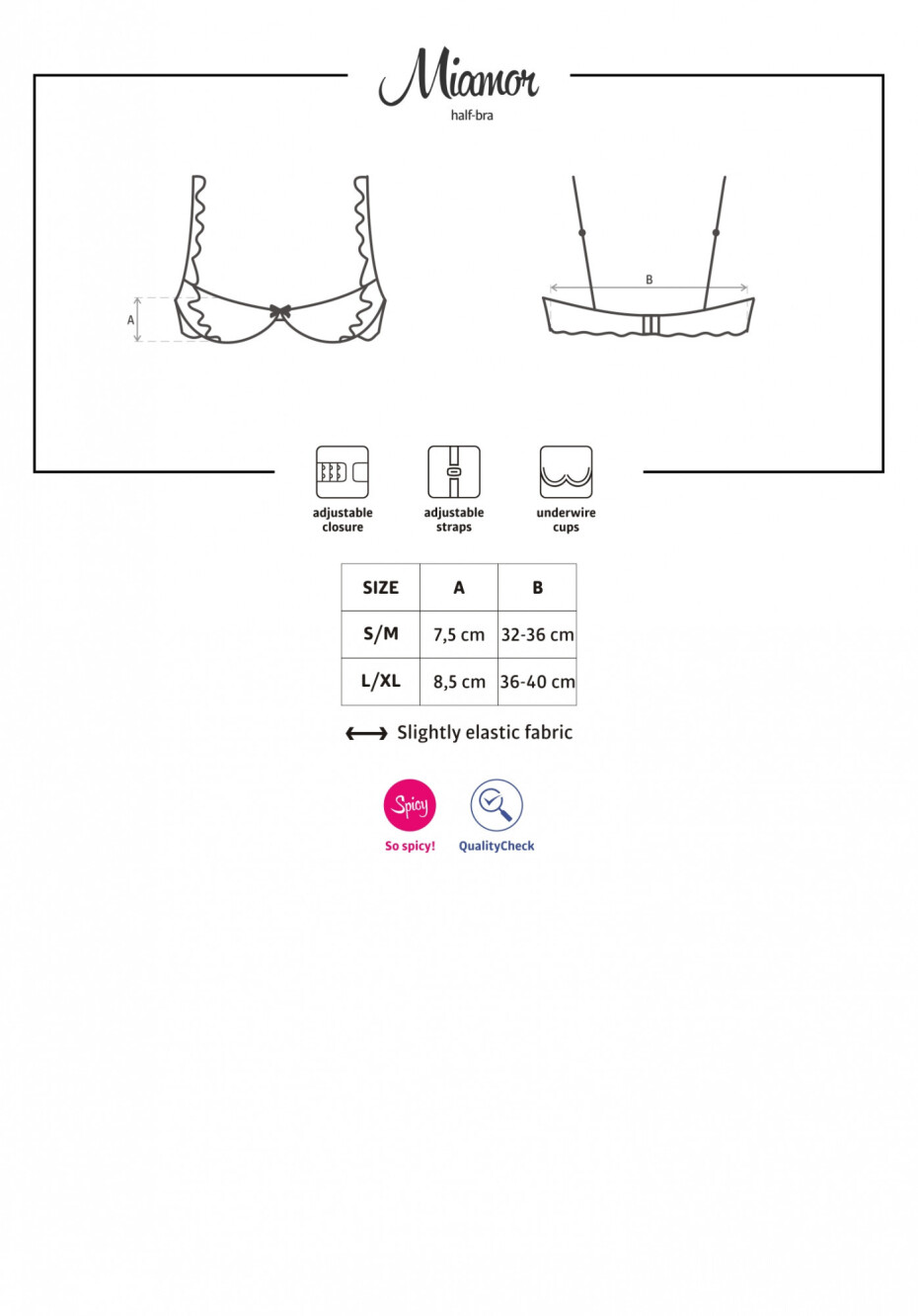 Polopodprsenka Miamor half-bra - Obsessive černá L/XL - main (3)