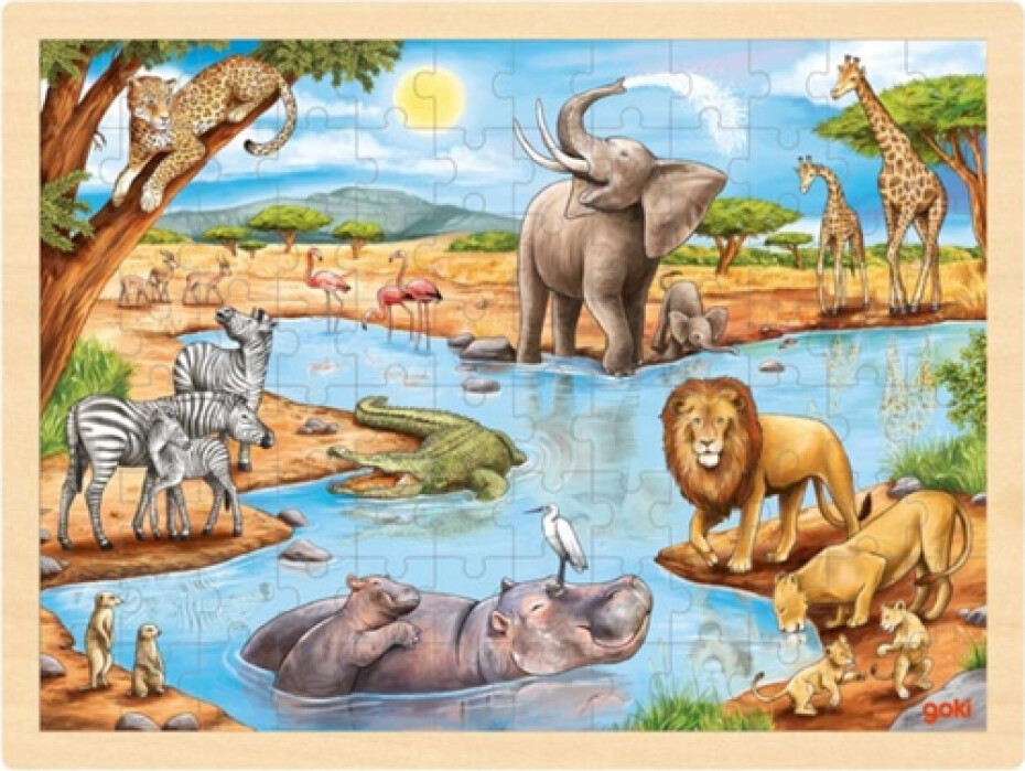 Dřevěné puzzle Africká savana 96 dílků - main (0)