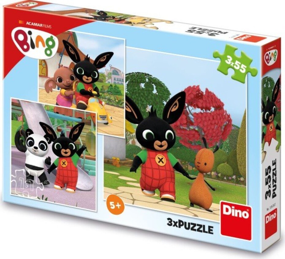 Puzzle Bing si hraje 3x55 dílků - Dino Park - main (0)