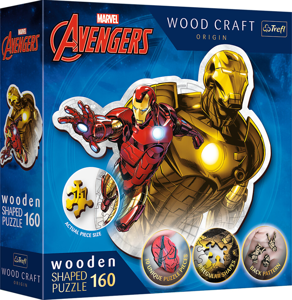 Puzzle Wood Craft Origin Odvážný Iron Man 160 dílků - Trefl - main (0)