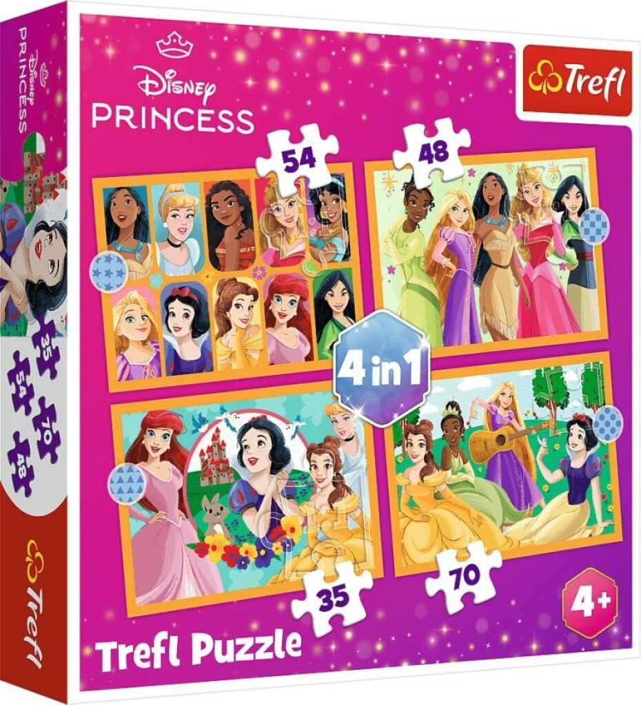 Puzzle Disney princezny: Pohádkové příběhy/4v1 (35,48,54,70 dílků) - main (0)