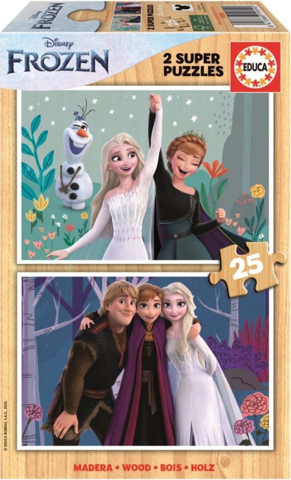 Dřevěné puzzle Ledové království/2x25 dílků - main (0)