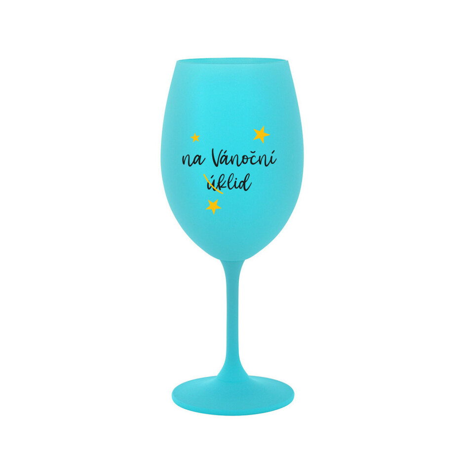 NA VÁNOČNÍ ÚKLID - tyrkysová sklenice na víno 350 ml - main (0)
